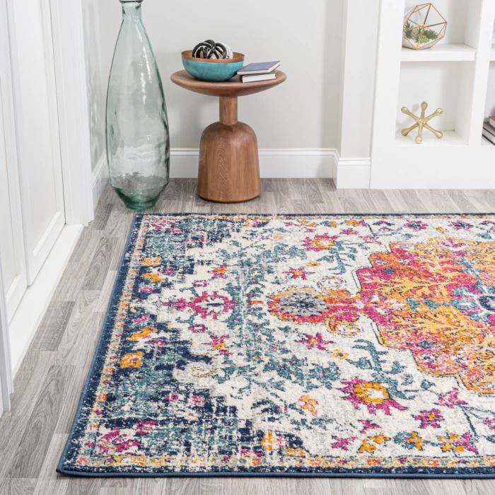 Anaise Ornate Boho Medallion Orange/Fuchsia/Blue/Cream 5 ft. x 8 ft. Area Rug