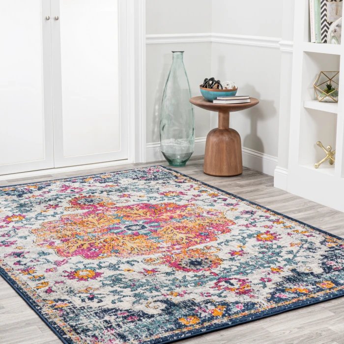 Anaise Ornate Boho Medallion Orange/Fuchsia/Blue/Cream 5 ft. x 8 ft. Area Rug