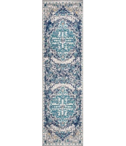 Jonathany Bohemian Flair BMF112C Dark Blue/Gray Area Rug 2 ft. 3 in. X 8 ft. Runner