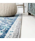 Anaise Ornate Boho Medallion Dark Blue/Gray 2 ft. x 8 ft. Runner Rug
