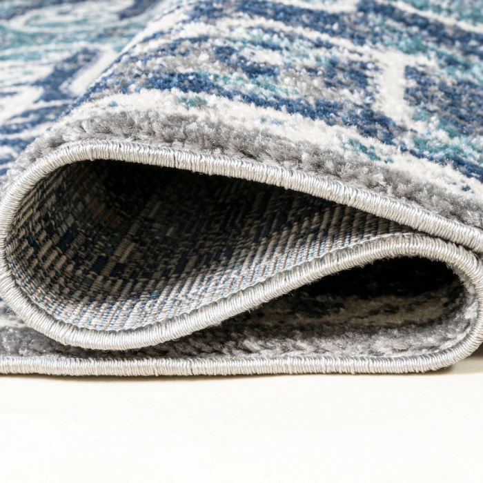 Anaise Ornate Boho Medallion Dark Blue/Gray 2 ft. x 8 ft. Runner Rug