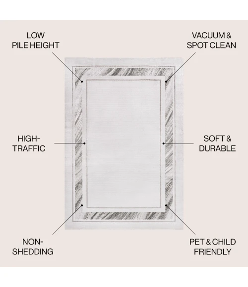 Jonathan Y CARMEL Silver CAR102A 5ft.3in. X 7ft.7in. Rect. Rug