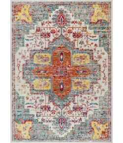 Jonathany California Vintage CAV100A Coral/Blue/Multi Area Rug 5 ft. 3 in. X 7 ft. 7 in. Rectangle