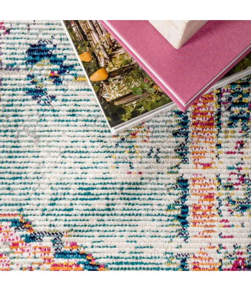 Andalus Vintage Medallion Coral/Ivory 5 ft. x 8 ft. Area Rug