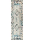Osuna Diamond Vintage Medallion Indigo Blue/Ivory 2 ft. x 8 ft. Runner Rug