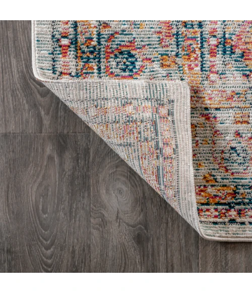 Cadiz Vintage Medallion Coral/Turquoise 5 ft. x 8 ft. Area Rug