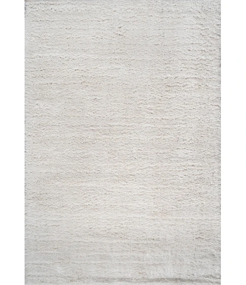 Groovy Solid Shag White 3 ft. x 5 ft. Area Rug