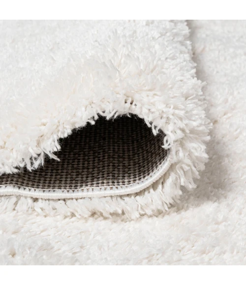 Groovy Solid Shag White 3 ft. x 5 ft. Area Rug