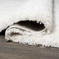 Groovy Solid Shag White 2 ft. x 10 ft. Runner Rug