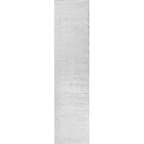 Groovy Solid Shag Ivory 2 ft. x 10 ft. Runner Rug