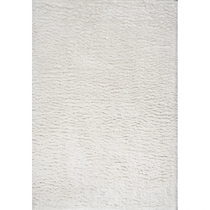 Groovy Solid Shag Ivory 4 ft. x 6 ft. Area Rug