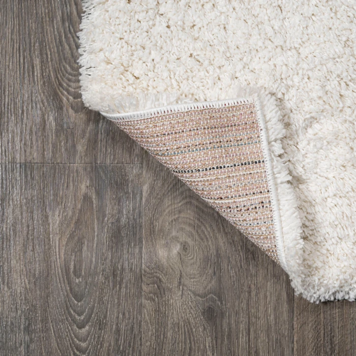 Groovy Solid Shag Ivory 2 ft. x 8 ft. Runner Rug
