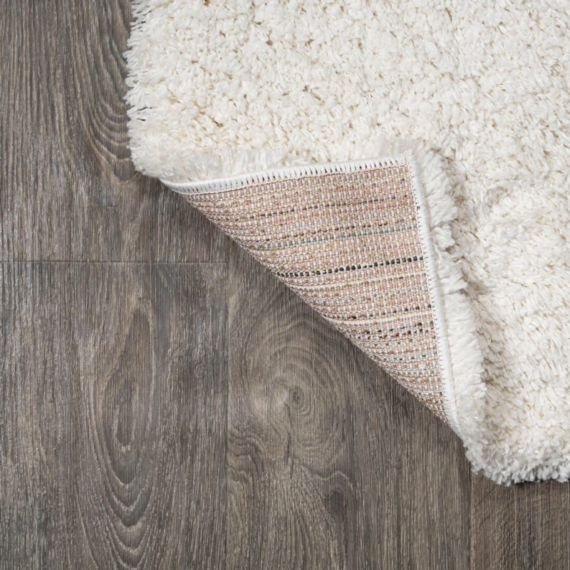 Groovy Solid Shag Ivory 3 ft. x 5 ft. Area Rug