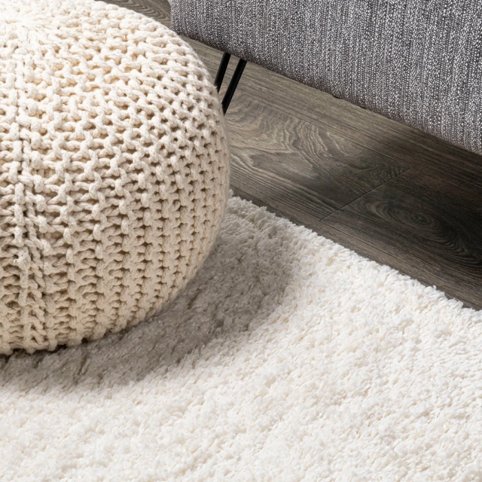 Groovy Solid Shag Ivory 2 ft. x 8 ft. Runner Rug
