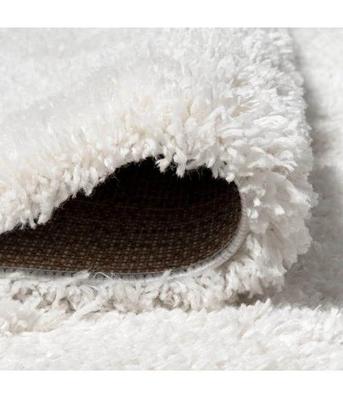 Groovy Solid Shag Ivory 3 ft. x 5 ft. Area Rug