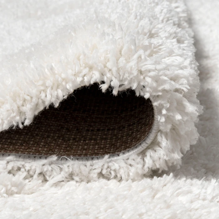 Groovy Solid Shag Ivory 2 ft. x 8 ft. Runner Rug