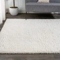 Groovy Solid Shag Ivory 3 ft. x 5 ft. Area Rug