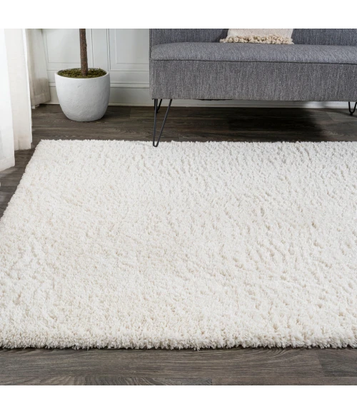 Groovy Solid Shag Ivory 3 ft. x 5 ft. Area Rug