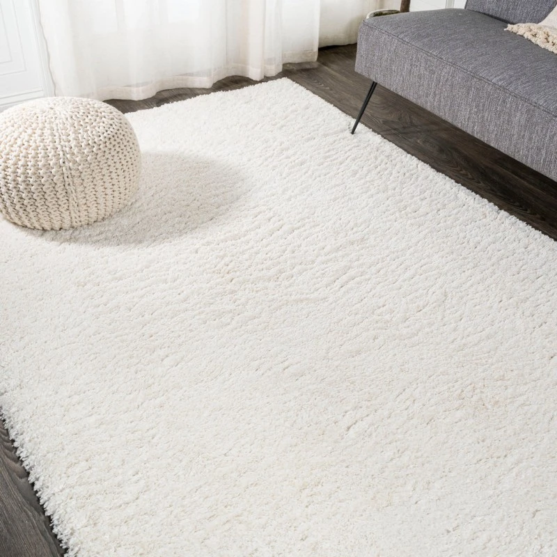 Groovy Solid Shag Ivory 3 ft. x 5 ft. Area Rug