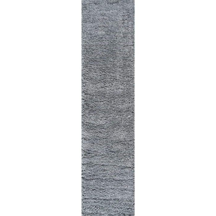 Groovy Solid Shag Gray 2 ft. x 10 ft. Runner Rug