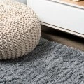 Groovy Solid Shag Gray 2 ft. x 10 ft. Runner Rug