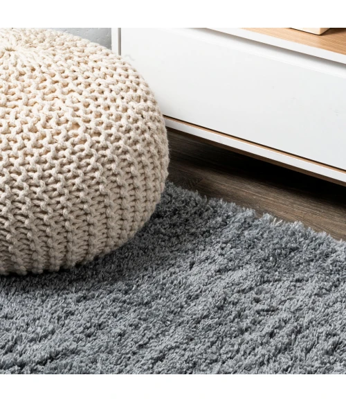 Groovy Solid Shag Gray 3 ft. x 5 ft. Area Rug