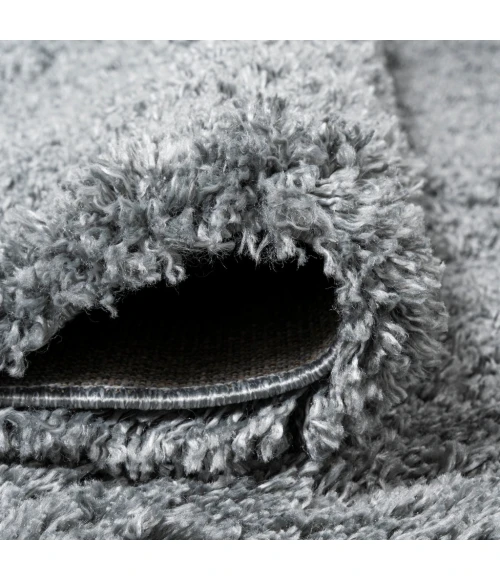 Groovy Solid Shag Gray 3 ft. x 5 ft. Area Rug