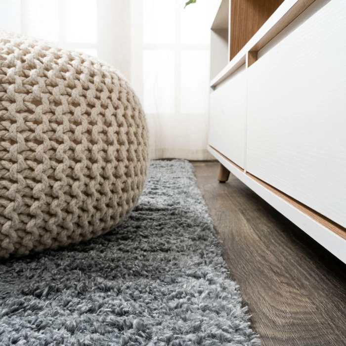 Groovy Solid Shag Gray 2 ft. x 10 ft. Runner Rug