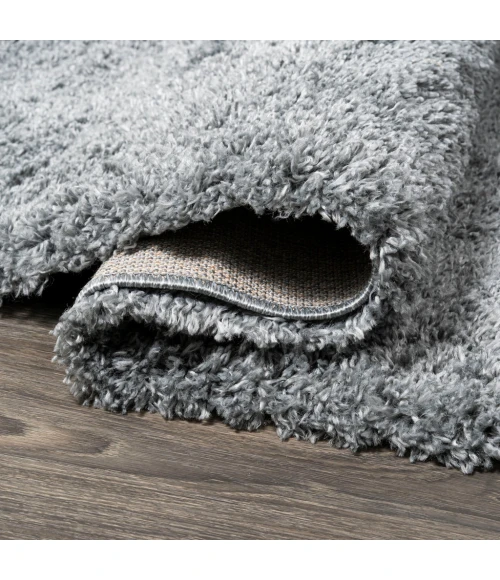 Groovy Solid Shag Gray 2 ft. x 8 ft. Runner Rug