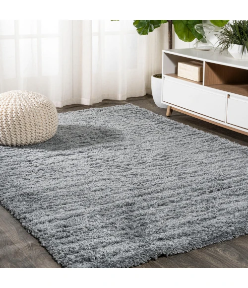 Groovy Solid Shag Gray 3 ft. x 5 ft. Area Rug