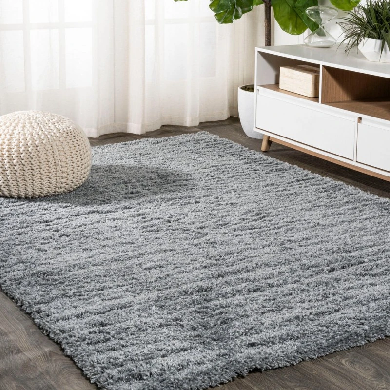 Groovy Solid Shag Gray 5 ft. x 8 ft. Area Rug
