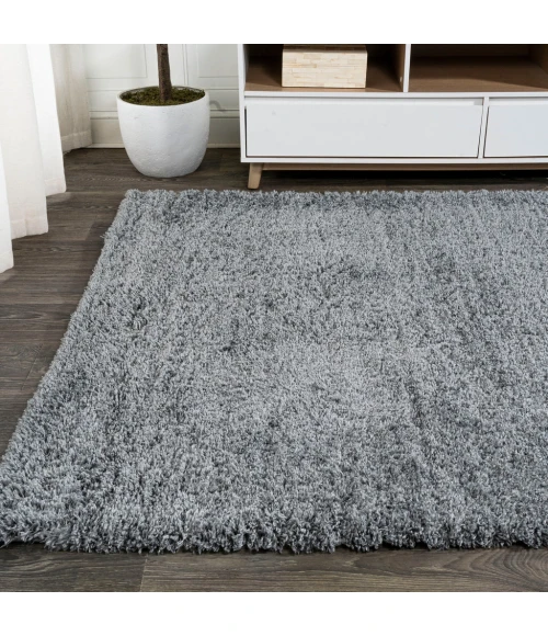 Groovy Solid Shag Gray 3 ft. x 5 ft. Area Rug