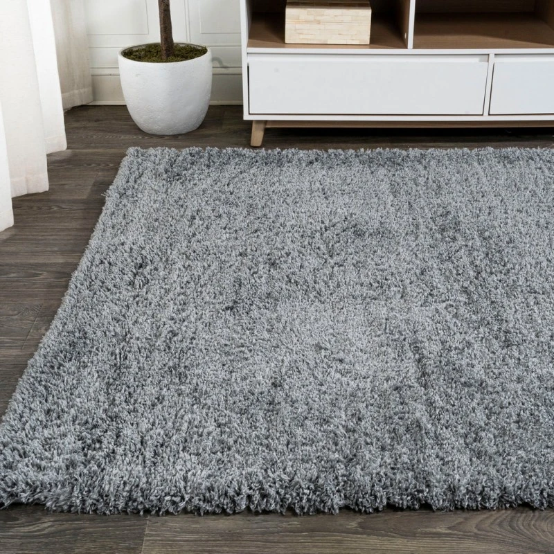 Groovy Solid Shag Gray 5 ft. x 8 ft. Area Rug
