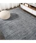 Groovy Solid Shag Gray 3 ft. x 5 ft. Area Rug
