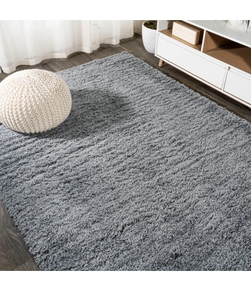 Groovy Solid Shag Gray 3 ft. x 5 ft. Area Rug