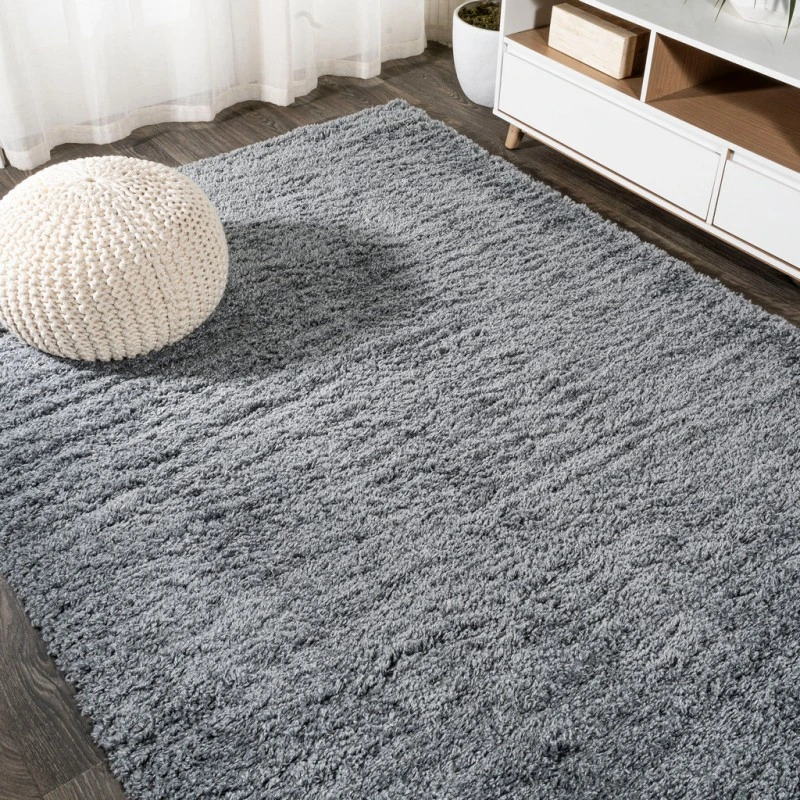 Groovy Solid Shag Gray 5 ft. x 8 ft. Area Rug