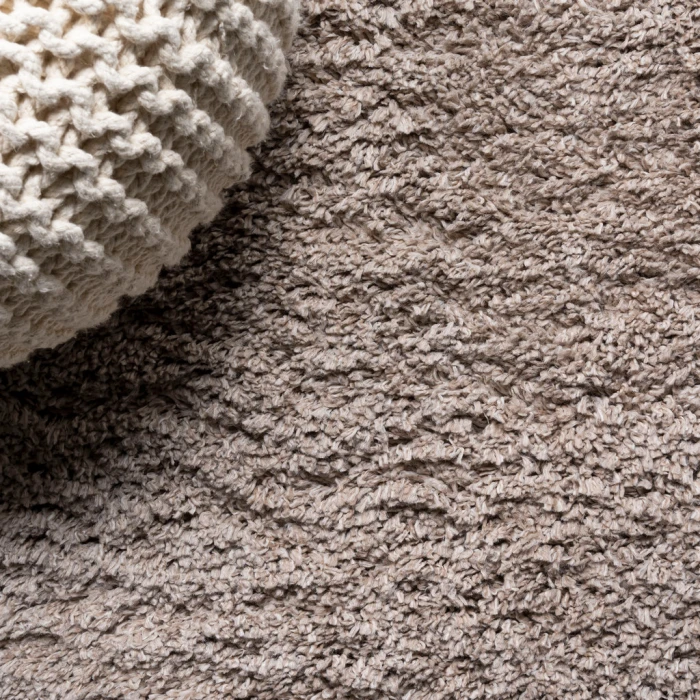 Groovy Solid Shag Light Beige 2 ft. x 8 ft. Runner Rug