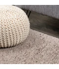 Groovy Solid Shag Light Beige 2 ft. x 10 ft. Runner Rug