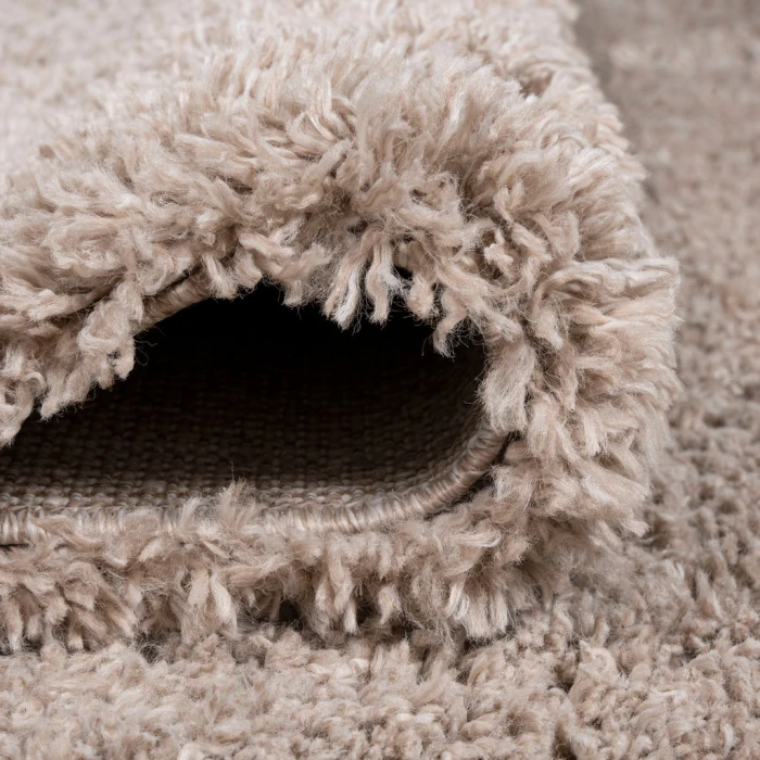 Groovy Solid Shag Light Beige 2 ft. x 8 ft. Runner Rug