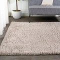 Groovy Solid Shag Light Beige 3 ft. x 5 ft. Area Rug