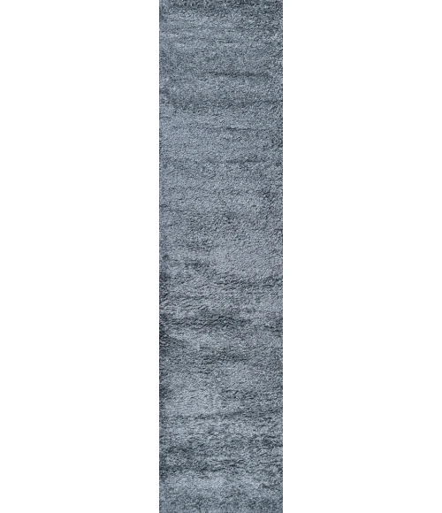 Groovy Solid Shag Light Gray 2 ft. x 10 ft. Runner Rug