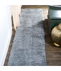 Groovy Solid Shag Light Gray 2 ft. x 10 ft. Runner Rug