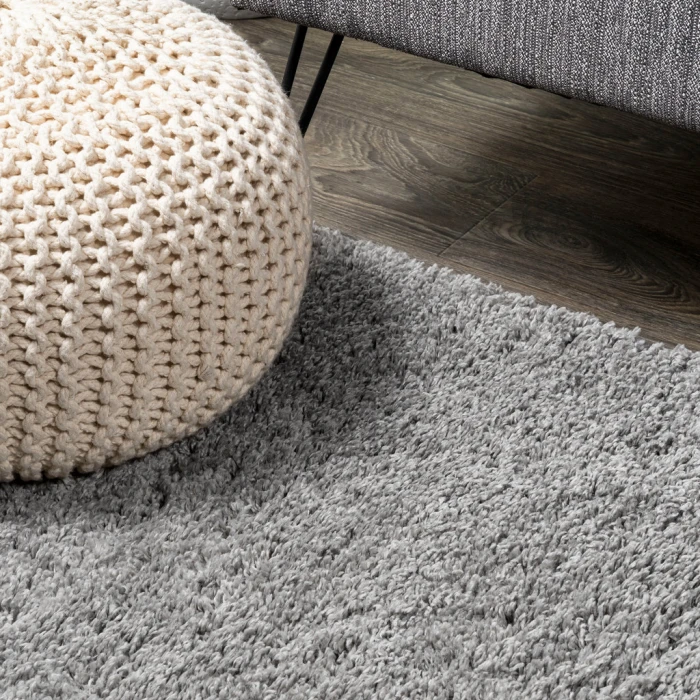 Groovy Solid Shag Light Gray 8 ft. x 10 ft. Area Rug