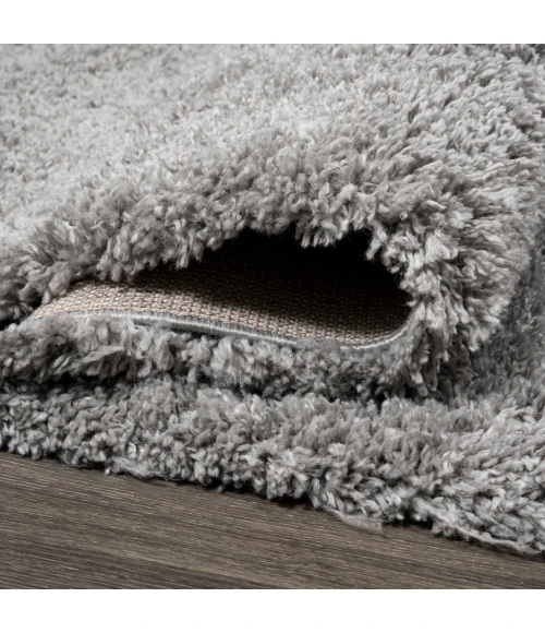 Groovy Solid Shag Light Gray 2 ft. x 10 ft. Runner Rug