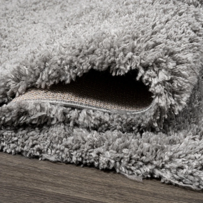 Groovy Solid Shag Light Gray 2 ft. x 8 ft. Runner Rug
