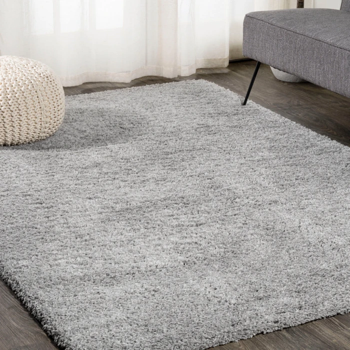 Groovy Solid Shag Light Gray 8 ft. x 10 ft. Area Rug