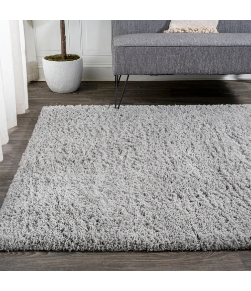 Groovy Solid Shag Light Gray 3 ft. x 5 ft. Area Rug