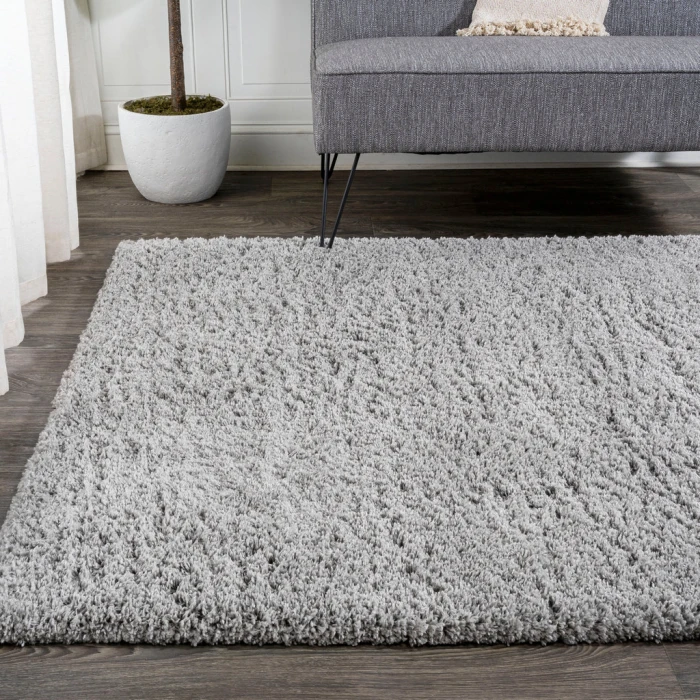 Groovy Solid Shag Light Gray 8 ft. x 10 ft. Area Rug