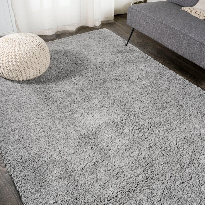 Groovy Solid Shag Light Gray 8 ft. x 10 ft. Area Rug