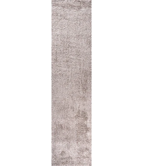 Groovy Solid Shag Beige 2 ft. x 10 ft. Runner Rug